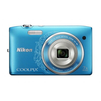 【中古】 Nikon デジタルカメラ COOLPIX S3500 光学7倍ズーム 有効画素数 2005万画素 オリエンタルブルー S3500DBL｜Haute Produit