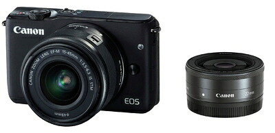 【中古】 Canon ミラーレス一眼カメラ EOS M10 ダブルレンズキット(ブラック) EF-M15-45mm F3.5-6.3 IS STM EF-M22mm F2 STM 付属 EOSM10BK-WLK