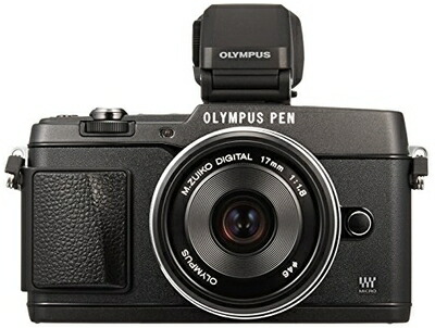 【中古】 OLYMPUS ミラーレス一眼 PEN E-P5 17mm F1.8 レンズキット(ビューファインダー VF-4セット) ブラック E-P5 17mm F1.8 LKIT BLK