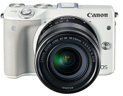 【中古】 Canon ミラーレス一眼カメラ EOS M3 レンズキット(ホワイト) EF-M18-55mm F3.5-5.6 IS STM 付属 EOSM3WH-1855ISSTMLK｜Haute Produit