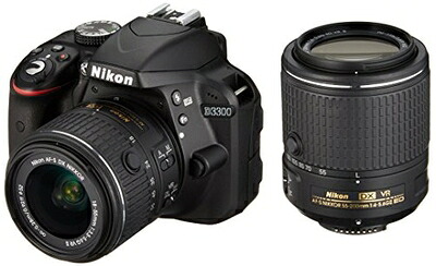 【中古】 Nikon デジタル一眼一眼レフ写真機 D3300 ダブルズームキット2 黒いこと