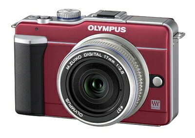 【中古】 OLYMPUS マイクロ一眼 PEN E-PL1パンケーキレンズキット ルビーレッド E-PL1 PKIT RED (メーカー受注販売モデル)
