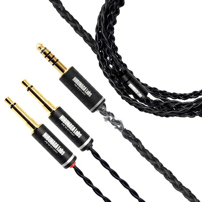 【中古】 NOBUNAGA Labs 霧降 (Kirifuri) ヘッドホンケーブル【4.4mm5極バランス /3.5mm2極モノラルミニ&times;2】 NLA-KFI｜Haute Produit