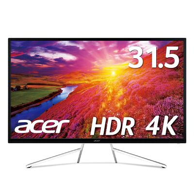 【中古】 Acer 管する OmegaLine ET322QKwmiipx 31.5in VA 非光輝 4K 75サイクル 4ms HDMIx2 DisplayPort HDR 10 FreeSync VESAマウント相応う 金棒引き内蔵 チルト フリッカーレス 青味ともし火助け出す