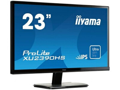 【中古】 iiyama スリムベゼル+AH-IPSパネル『XUシリーズ』 FullHD(1920x1080)モード対応 WLEDバックライト23型ワイド液晶ディスプレイ XU2390HS-B1