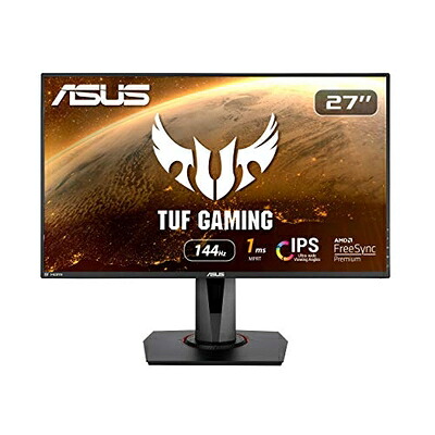 【中古】 ASUS ゲーミングモニター VG279Q 27in/盛りだくさん固定ディスク/144サイクル/1ms/IPS/スリムベゼル/FreeSync/HDMI,DP,DVI/高さかい繕う/縦回転させる/VESA相応う/3年