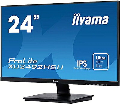 【中古】 iiyama モニター ディスプレイ XU2492HSU-B1 (23.8インチ/フルHD/IPS/フレームレス/DisplayPort,HDMI,D-sub/3年)|Haute Produit