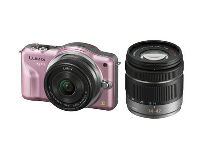 【中古】 パナソニック ミラーレス一眼カメラ LUMIX GF3 ダブルレンズキット フェアリーピンク DMC-GF3W-P