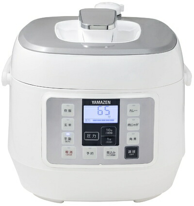 【中古】 [山善] 電気圧力鍋 マイコン式 2.5L 圧力5段切替 ワンタッチ 簡単レシピ64種付き ホワイト EPCA-250M(W)