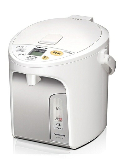 【中古】 パナソニック 電気ポット 2.2リットル 真空断熱 省エネ保温 お好み温度調節 給湯量(2段階+コーヒー用) コードレス給湯 ホワイト NC-HU224-W|Haute Produit