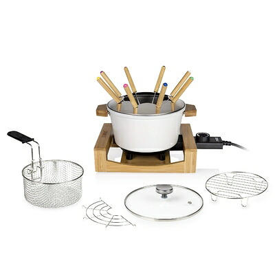 【中古】 PRINCESS プリンセス テーブルフォンデュアンドフライピュア TableFondue&FryPure 卓上 電気鍋 グリル鍋 一人用 4人用 フライヤー 家庭用 ガラス蓋 揚げ物 6WAY 多機能 可愛い コンパクト 揚げる 鍋 すき焼き｜Haute Produit