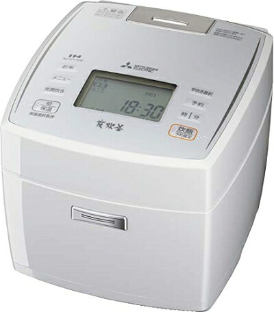 【中古】 三菱電機 IHジャー炊飯器 備長炭炭炊釜 5.5合炊き ピュアホワイト NJ-VV108-W