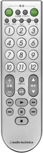 【中古】 audio-technica テレビ&ビデオ/DVDプレーヤー再生リモコン ATV-552D SV