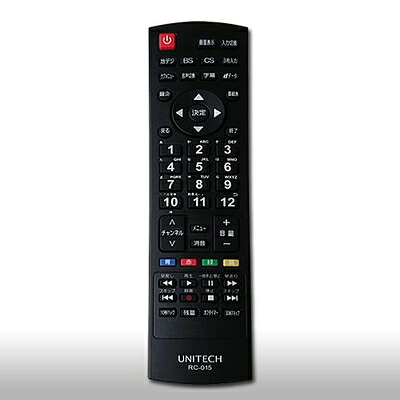 【中古】 ユニテク RC-015 液晶テレビ用 リモコン UNITECH