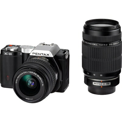 【中古】 PENTAX ミラーレス一眼カメラ K-01ダブルズームレンズキット ブラック/ブラック K-01WZK BK/BK