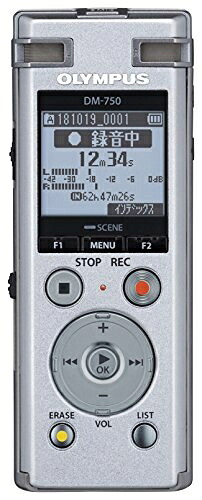 【中古】 OLYMPUS ICレコーダー VoiceTrek DM-750 DM-750 SLV 内蔵メモリー4GB MicroSD(議事録、会議録音、証拠録音、取材、インタビュー、録音) DM-750 SLV｜Haute Produit