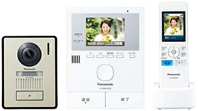 【中古】 パナソニック ワイヤレスモニター付き テレビドアホン 30万画素 LEDライト搭載 どこでもドアホン VL-SWZ200KL