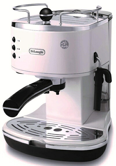 【中古】 De'Longhi (デロンギ) エスプレッソメーカー アイコナ ECO310W カプチーノ ラテアート エスプレッソマシン カップウォーマートレイ レトロデザイン [ホワイト] デロンギファミリー登録で3年