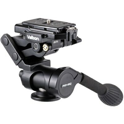 【中古】 Velbon 3Way雲台 PHD-66Q 中型 底面径50mm リボルビング機構 クイックシュー対応 マグネシウム製 481924 ブラック