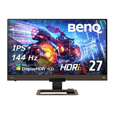 【中古】 BenQ MOBIUZ EX2780Q ゲーミングモニター (27in/IPS/DisplayHDR400/WQHD/144サイクル/5ms/遠隔操作嘱する/2.1ch金棒引き/HDMI/DP/USB Type-C)
