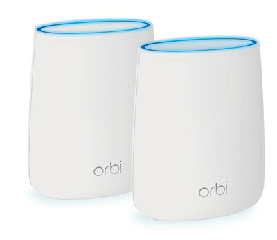 【中古】 【メーカ生産終了品】NETGEAR メッシュWiFi無線LANルーター 2台セット 11ac 速度AC2200 Orbi Micro トライバンド RBK20カバー範囲200?