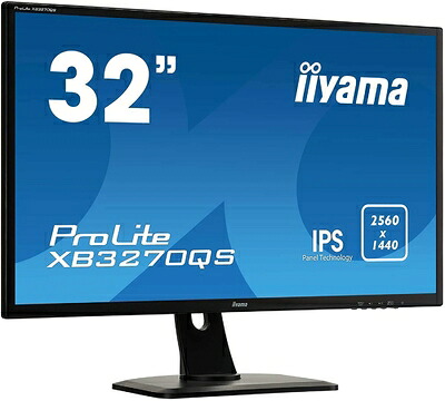 【中古】 iiyama モニター ディスプレイ XB3270QS-B1 (31.5インチ/WQHD(2560x1440)/IPS/DisplayPort,HDMI,DVI-D/昇降/3年)