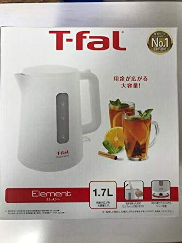 【中古】 大容量モデル1.7Ｌ T-fal ティファール 電気ケトル エレメント ホワイト 1.7L