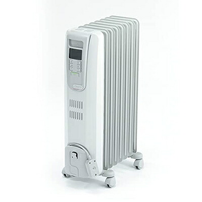 【中古】 De'Longhi (デロンギ) オイルヒーター デジタルラディアント KHD410812-GC 電気 ゼロ風暖房 静音 乾燥しにくい 表面温度約80℃ 燃料補充不要 安全プラグ [8-10畳] [ホワイト×ライトグレー] デロンギファミリー登録で5年