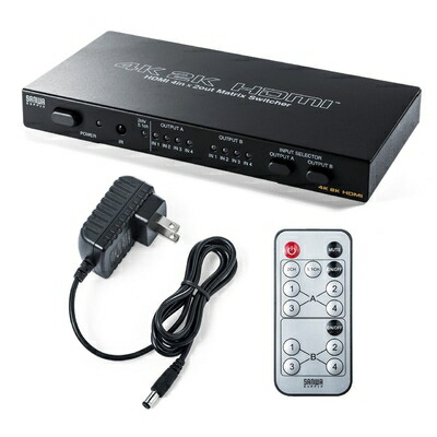 【中古】 サンワダイレクト HDMIうつり変わり器 行列 4K / 30サイクル相応う 4インプット2最終生産物 遠隔操作付き添い人 光 同軸デジタル 最終生産物付き添い人 400-SW027