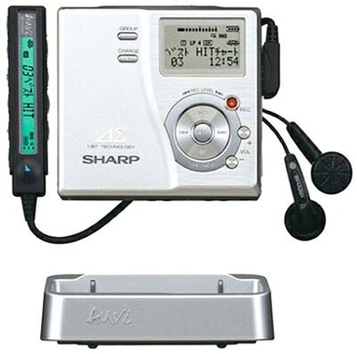 【中古】 せつ然たる 携帯型MDリコーダー しろがね色 アウヴィ MD-DR77-S