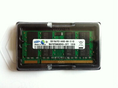 【中古】 Samsung純正 ノートPC用 M470T5663EH3-CF7 2GB DDR2 PC2-6400対応 200 SODIMM