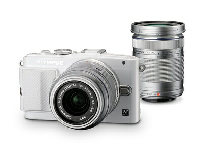 【中古】 OLYMPUS ミラーレス一眼 PEN Lite E-PL6 ダブルズームキット ホワイト E-PL6 DZKIT WHT|Haute Produit