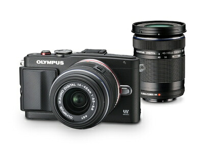【中古】 OLYMPUS ミラーレス一眼 PEN Lite E-PL6 ダブルズームキット ブラック E-PL6 DZKIT BLK
