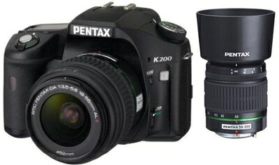 【中古】 PENTAX デジタル一眼二眼レフ写真機 K200D ダブルズームキット