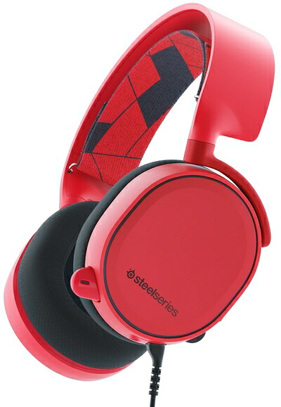 【中古】 【国内正規品】密閉型 ゲーミングヘッドセット SteelSeries Arctis 3 Solar Red 61435