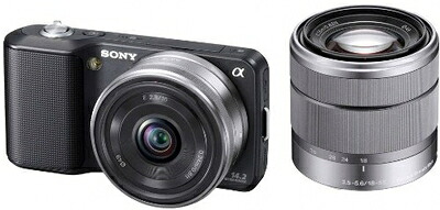【中古】 ソニー SONY ミラーレス一眼α NEX-3 ダブルレンズキット ブラック NEX-3D/B|Haute Produit