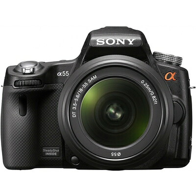 【中古】 ソニー SONY ミラーレス一眼 α55 ズームレンズキット DT 18-55mm F3.5-5.6 SAM付属 SLT-A55VL