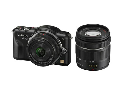 【中古】 パナソニック ミラーレス一眼カメラ LUMIX GF3 ダブルレンズキット エスプリブラック DMC-GF3W-K