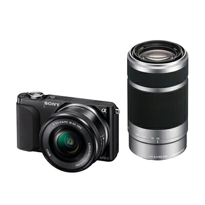 【中古】 SONY ミラーレス一眼 NEX-3N ダブルズームレンズキット E PZ 16-50mm F3.5-5.6 OSS ＋ E 55-210mm F4.5-6.3 OSS付属 ブラック NEX-3NY B｜Haute Produit