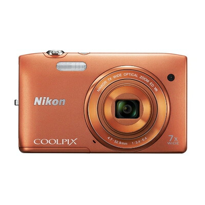 【中古】 Nikon デジタルカメラ COOLPIX S3500 光学7倍ズーム 有効画素数 2005万画素 アプリコットオレンジ S3500OR｜Haute Produit