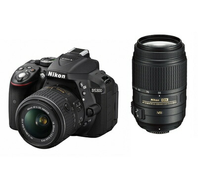 【中古】 Nikon デジタル一眼レフカメラ D5300 ダブルズームキット ブラック 2400万画素 3.2型液晶 D5300WZBK