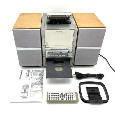 【中古】 Panasonic パナソニック SC-PM77MD-S しろがね色 MDステレオ取り合わせ （MD/CD/カセットコンポ） （本体SA-PM77MDと金棒引きSB-PM77の仕掛ける）