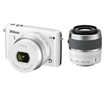 【中古】 Nikon ミラーレス一眼 Nikon1 S2 ダブルズームキット ホワイト S2WZWH