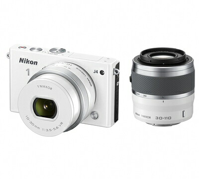 【中古】 Nikon ミラーレス一眼 Nikon1 J4 ダブルズームキット ホワイト J4WZWH