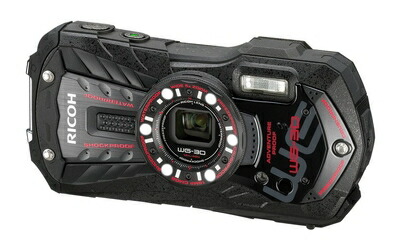 【中古】 RICOH 防水デジタルカメラ RICOH WG-30 エボニーブラック 防水12m耐ショック1.5m耐寒-10度 RICOH WG-30 BK 04591|Haute Produit