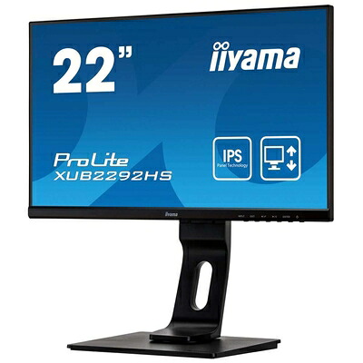【中古】 マウスコンピューター iiyama モニター ディスプレイ XUB2292HS-B1(21.5型/1920×1080/IPS方式ノングレア/狭額縁フレームレス/広視野角/昇降/ピボット/DP,HDMI,D-Sub)