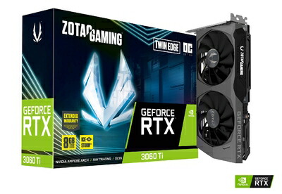 【中古】 ZOTAC GAMING GeForce RTX 3060 Ti Twin Edge OC グラフィックスボード ZT-A30610H-10M VD7449