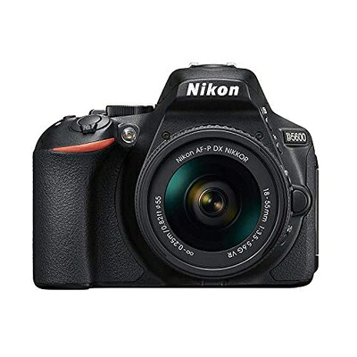 【中古】 Nikon デジタル一眼二眼レフ写真機 D5600 AF-P 18-55 VR 水晶体一揃いの道具 黒いこと D5600LKBK