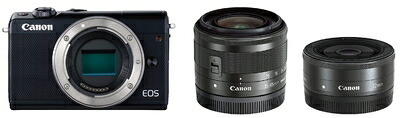【中古】 Canon ミラーレス一眼カメラ EOS M100 ダブルレンズキット ブラック EOSM100BK-WLK