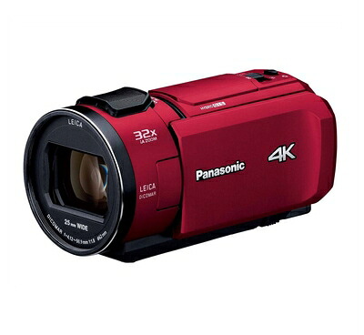 【中古】 パナソニック 4K ビデオカメラ VX1M 64GB あとから補正 レッド HC-VX1M-R